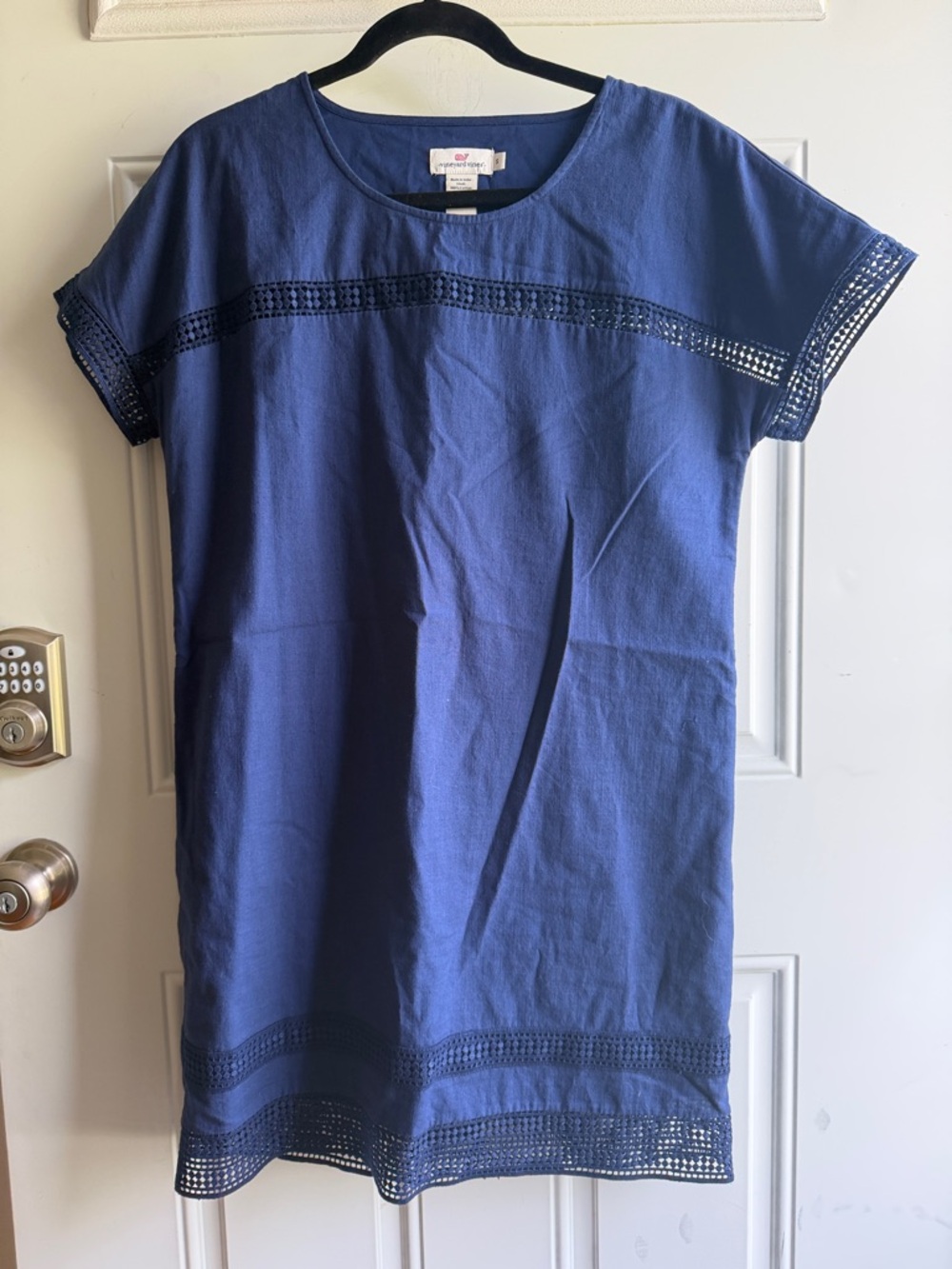 Vineyard Vines Navy Cotton Shift Dress, small.